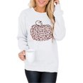 thumbnail image 2 of Sweat-Shirt Graphique Citrouille Halloween pour Femmes Imprimé Léopard Décontracté à Manches Longues, 2 of 3