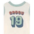 thumbnail image 4 of Star Wars The Mandalorian Baby Boy or Girl Short Sleeve Colorblock Athletic Romper Sage Green and Cream Grogu, 4 of 4