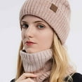 thumbnail image 3 of Conjunto de gorro y bufanda de invierno para mujer, hombre y mujer, gorro de punto suave y cálido, gorro unisex con forro polar, gorro para nieve y esquí., 3 of 5