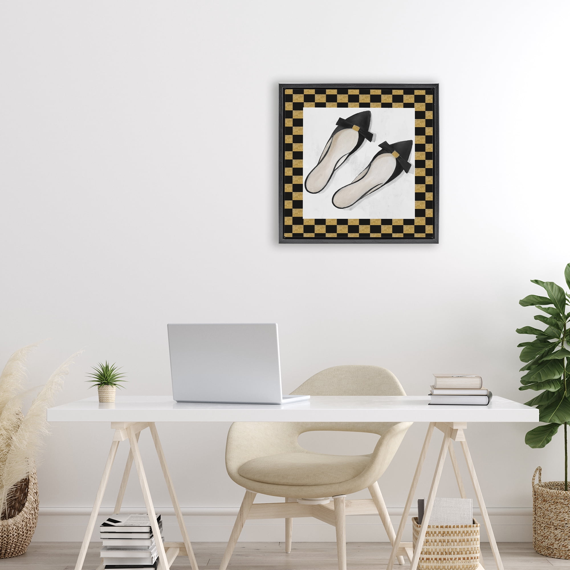 Stupell Industries Sleek Black Sliders Black Framed Floater Canvas Wall Art, design by Lorenzo Collective