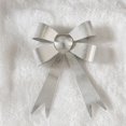 thumbnail image 3 of Christmas Bow Ornament, Iron Bow Hanging Decoration, Metallic Finish with Hanging Loop for Christmas Trees Wreaths and Garlands, Silver, 3 of 6