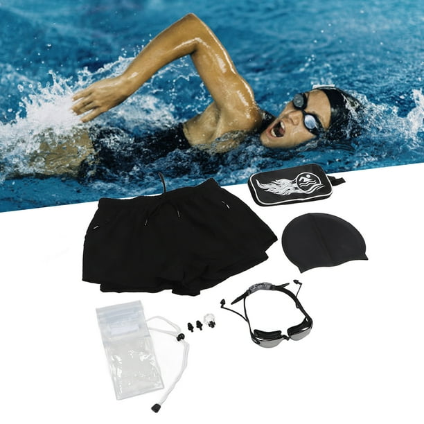 Swim Shorts Swim Hat Kit 8Pcs Men Swimming Shorts Hat Set Men Beach Shorts Glasses Phone Waterproof Bag Ear Plugs Kit Swim for Gym Swimming Walmart