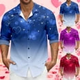 thumbnail image 2 of ChaoLingNeng Valentine's Day Button down Shirts for Men Funny Valentine Heart Rose Print Long Sleeve Shirts Casual Loose Fit Lapel Button Down Dress Shirt, 2 of 6