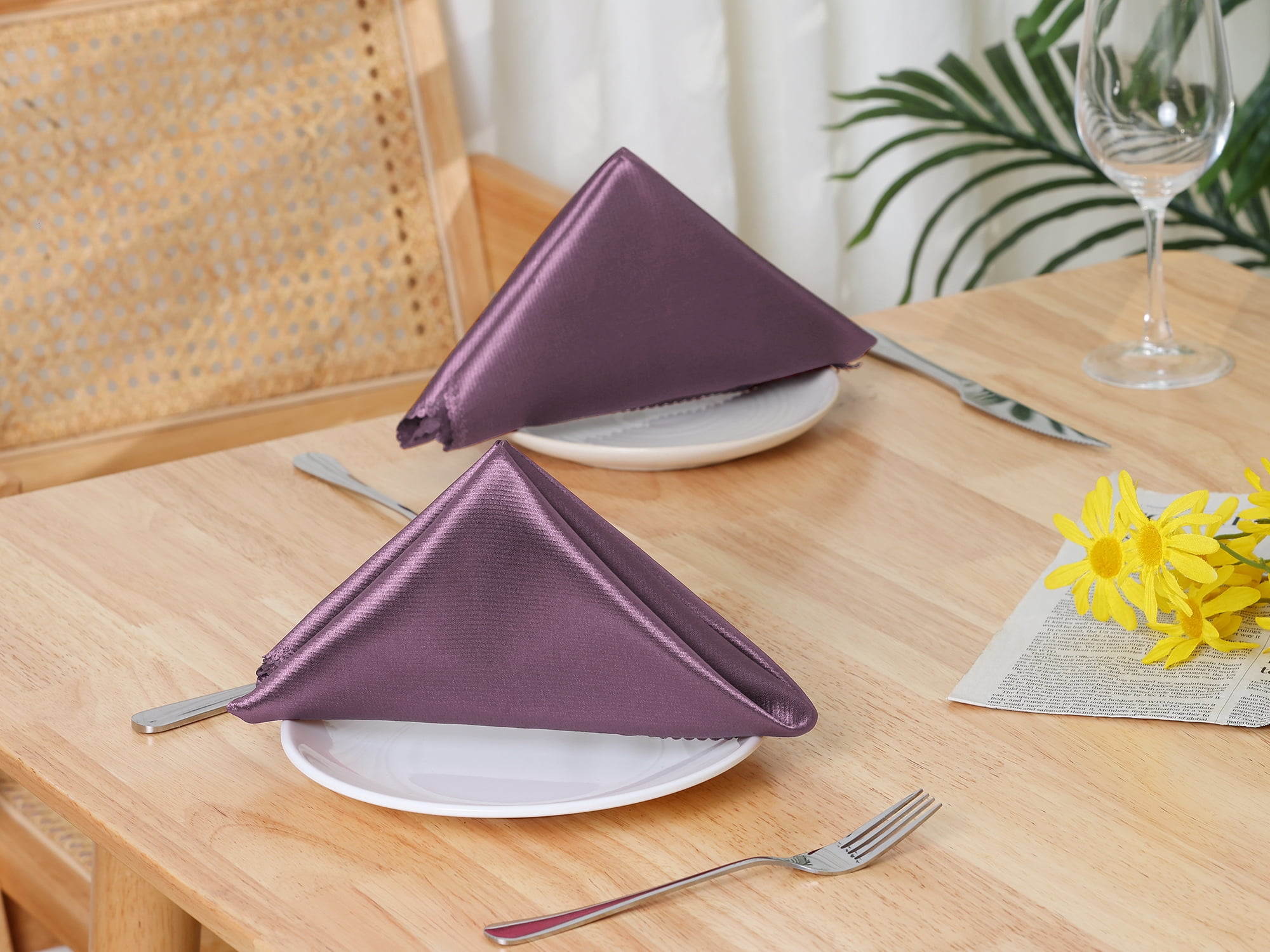 Unique Bargains 6 Pack Sateen Napkins Great Napkins for Restaurant Wedding Banquet Dark Purple