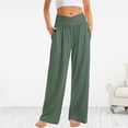 thumbnail image 1 of Pantalón cruzado de talle alto para mujer, cómodo pantalón palazzo, pantalón holgado, pantalones para correr, 1 of 6