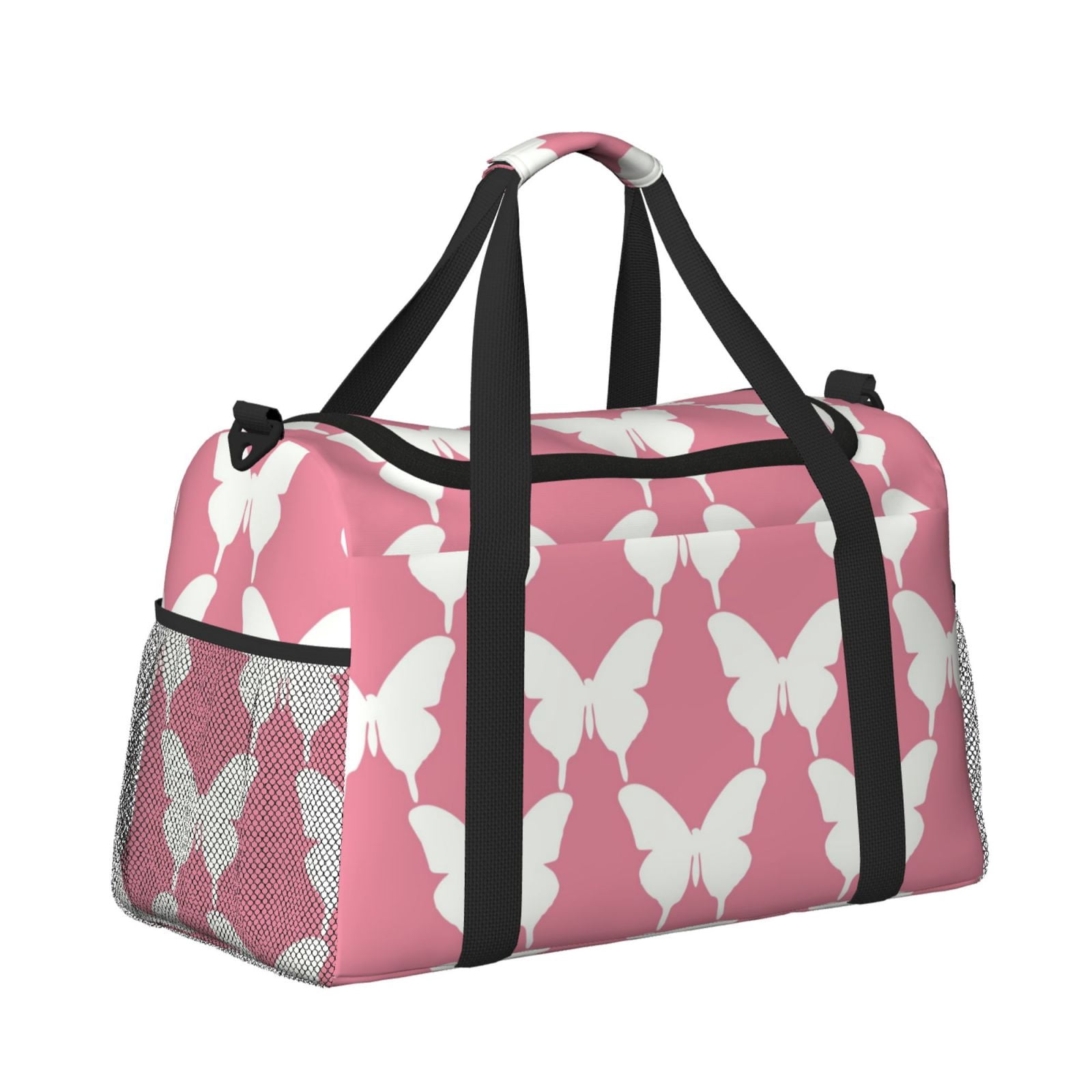 Fuzoiu Butterfly 2 Print Travel Duffle Bag,Carry On Tote Bags,Duffel Bag,Sport Gym Bag, Hospital Bag for Labor and Delivery, Overnight Bag,Luggage Bag