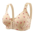 thumbnail image 1 of GDREDA Classic Style Bra New Front Closure Plus Size Bra With Gathering Effect No Underwire Side Support Full Coverage For Plus Size Women's Underwear Beige,36, 1 of 6