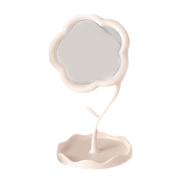 Espejo de maquillaje para escritorio degree Espejo de belleza ajustable con forma giratoria para mesa Blanco