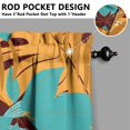 thumbnail image 5 of Kitchen Curtains 36 Inch Short - 3 Panel Set, Rod Pocket Window Curtain with Tropical Leaf Botanical Print, 100% Polyester for Farmhouse, Cafe, Kitchen, Bedroom, Easy Wash, 5 of 6