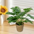 thumbnail image 4 of Btomtd 8.7" Indoor Artificial Plants, Small Fake Milan Grass with Turtle Leaves in Pot, Simulation Lilies of The Valley for Bedroom Home Decoration, Fake Plants and Fake Flowers, B, 4 of 6