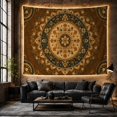 thumbnail image 6 of Intricate Mandala on Dark Brown Background, Calming Boho for Home Decor Enthusiasts, Bohemian Wall Art, Housewarming Gift Tapestry Wall Hanging for Bedroom and Living Room, 6 of 7
