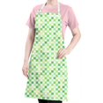 thumbnail image 5 of Green Yellow Checkerboard Checkered Pattern Apron-Garden Aprons for Women with Pockets-Cotton Linen Waterproof Kitchen Cooking Gardening Aprons Adjustable for Kitchen,Cooking,BBQ and Salon 33x27 Inch, 5 of 7
