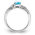 thumbnail image 5 of Auriga Fine Jewelry 925 Sterling Silver Blue Topaz and Diamond Engagement Ring Size 9 for Women, 5 of 6