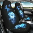 thumbnail image 3 of ZIATUBLE Galaxy Butterfly Floral Car Seat Dust Cover 2 Pcs Auto Interior Seat Protector Easy to Install High Back Saddle Blankets Universal for Cars SUV Trucks Car Decor Accessories, 3 of 7