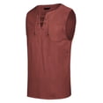 thumbnail image 3 of COOFANDY Mens Henley Ghillie Kilt Pirate Sleeveless Tank Tops Viking Tunic T Shirt, 3 of 6