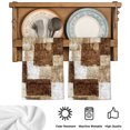 thumbnail image 5 of Patchwork Texture Kitchen Towels Set of 4, Retro Rustic Blocks Abstract Linen Brown Absorbent Dish Towels for Kitchen, Microfiber Hand Towel, Quick Drying Tea Towel for Cleaning Decorative Dishcloths, 5 of 7