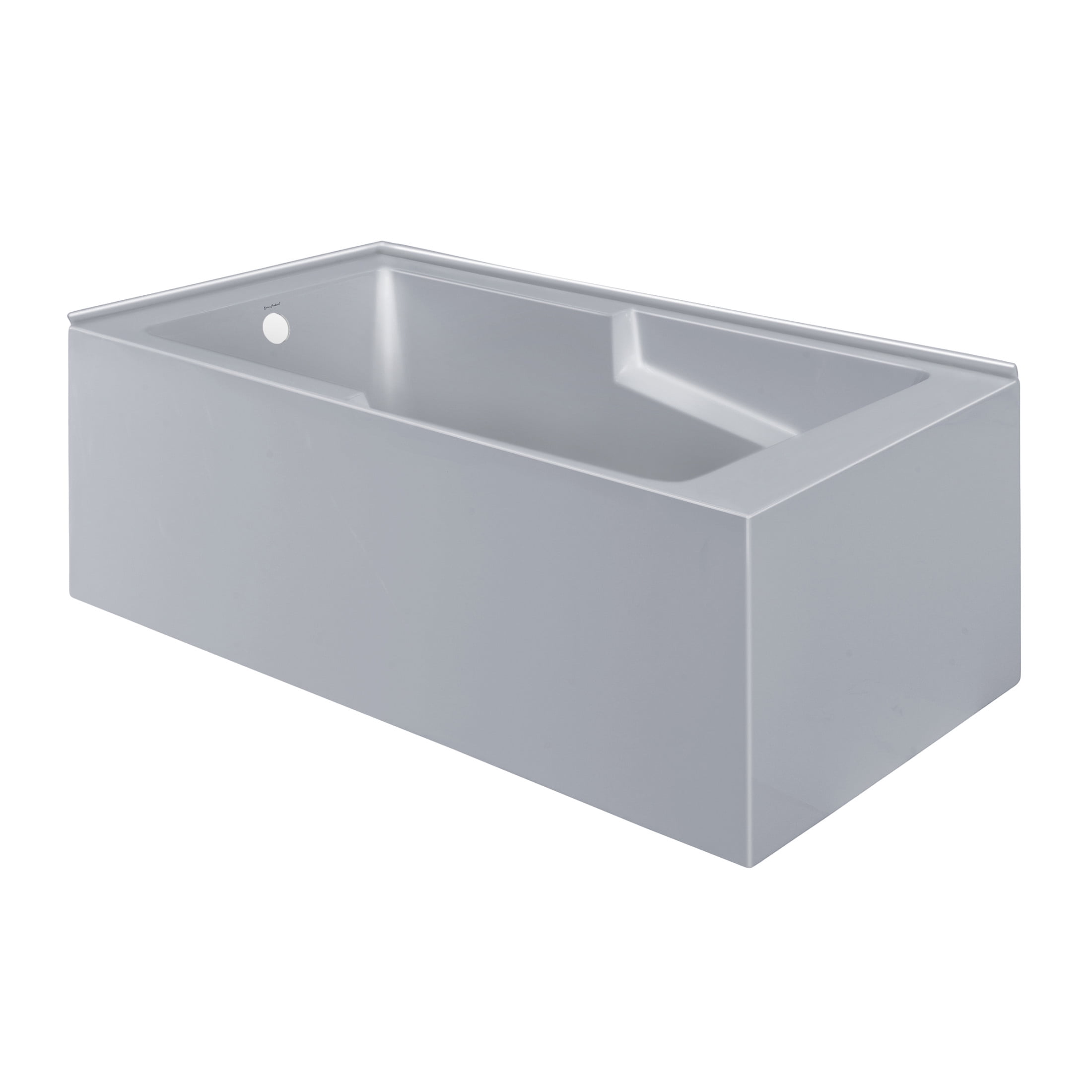 Claire 60 x 32 Left Drain Soaking Alcove Corner Apron Bathtub in Glossy Gray