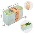 thumbnail image 2 of Bento Box con 3 Compartimentos y Cubiertos  - Verde, 2 of 5