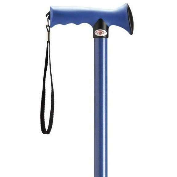 Walking Cane Aluminum Ergonomic Rubber Grip Handle Adjustable Cane Blue