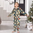 thumbnail image 6 of White Flower Pattern One Piece Pajamas Soft Jumpsuit Cozy Sleep and Play Romper Zipper and Pockets 5T-6T, 6 of 8