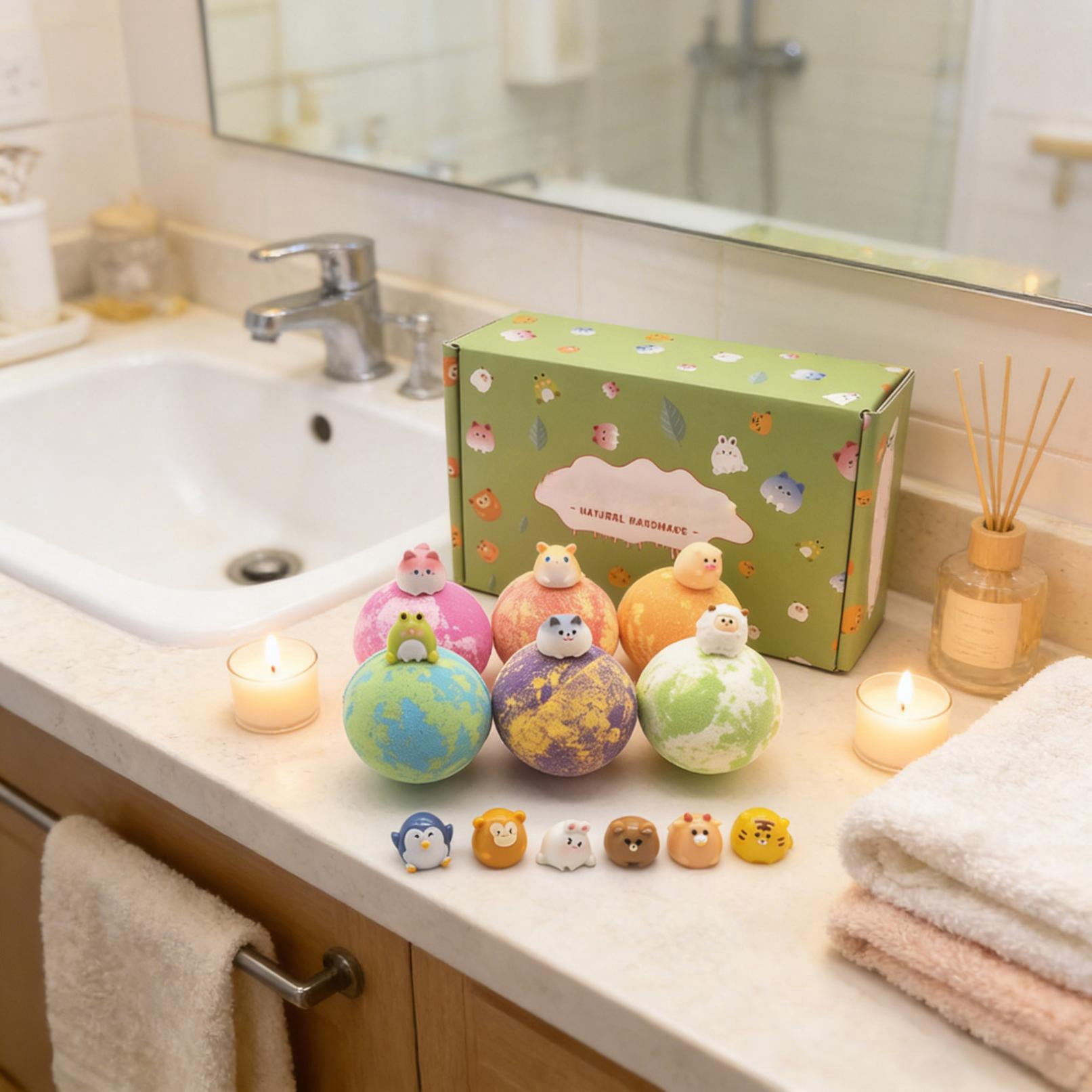 Bath Bombs For Boys,Bathbombs With Toys Inside,Bath Bombs with Surprise Inside, 12 Pack Fizzy Bubble Bath Gift Set, Dinosaur Egg & Ocean Theme Bath Fizzies, Natural Sea Salt Color(12pcs/Set)