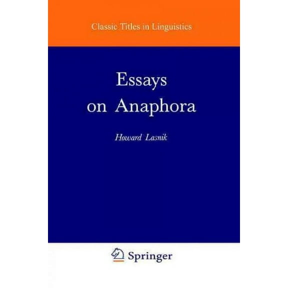 Studies in Natural Language and Linguistic Theory: Essays on Anaphora (Paperback)