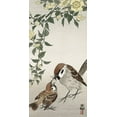 thumbnail image 2 of Koson, Ohara 18x32 Black Ornate Wood Framed with Double Matting Museum Art Print Titled - Birds and plants, 2 of 4