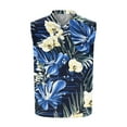 thumbnail image 5 of ZCFZJW Hawaiian Shirts for Men Lightweight Casual Summer Tropical Palm Tree Print Sleeveless Button Down Graphic Beach Tank T-Shirts Tops with Double Chest Pockets Blue XL, 5 of 5