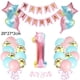 thumbnail image 2 of Arco de color degradado Globos de cumpleaños Decoraciones Globos rosas y azules Banner de feliz cumpleaños, 2 of 5