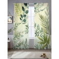 thumbnail image 2 of Green Blue Leaves Sheer Curtains 108 Inch Length 2 Panels Set Window Treatments, Summer Botanical Farmhouse Watercolor Leaf Rod Pocket Semi Curtains for Living Room/Bedroom/Kitchen, 104"W x 108"L, 2 of 7