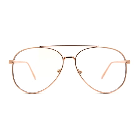 Oversize Officer Tear Drop Shape Blue Light Flitering Computer Glasses Rose Gold