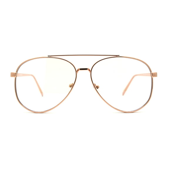 Oversize Officer Tear Drop Shape Blue Light Flitering Computer Glasses Rose Gold