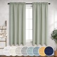 thumbnail image 1 of Sage Green Curtains 45 Inch Length for Kitchen Farmhouse Decor 2 Panels Set Rod Pocket Semi Sheer Linen Light Green Short Cafe Tier Curtains for Small Windows Kids Room Bathroom Decor 52x45 Long, 1 of 8