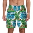 thumbnail image 2 of Goofa Hawaii Palms Printed Men's Swim Trunks Board Shorts Quick Dry Mens Swimming Trunks with Compression Liner,Breathable Fit Hawaii Beach Shorts-Small, 2 of 9