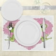 thumbnail image 3 of Ambesonne Cartoon Place Mats Set of 4, Heart in Love Flowers, Standard Size, Dried Rose Lime Green, 3 of 6