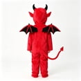 thumbnail image 4 of GiLiling Toddler Halloween Outfit Devil Boys Girls Fleece Onesie Fun Jumpsuits for Kids Soft Cozy Hooded Jumpsuit Halloween Onesie (Red, 7-8 Years), 4 of 6