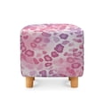 thumbnail image 2 of SCRAWLGOD Leopard Print Violet Pink Square Ottoman Cover, Stretch Square Ottoman Covers Slipcover, Cover for Storage Stool, Footstool Protection for Living Room, 2 of 7