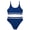 Grey-blue, variant on Girls Swimsuit Two Piece High Waist Athletic Piping Girls Bathing Suit Cute Fashion Classic Bikinis Set Kids Swim Suits 9-15T