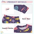 thumbnail image 4 of Fish Pattern Cotton Pajamas 2 Piece Set Sleepwear Soft and Comfortable Homewear Nightwear, 4 of 7