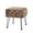 Taupe, variant on Home Soft Things Brick Textured Faux Fur Stool Chair, Upholstered Footrest Ottoman with Black Metal Legs and Padded Seat - Burnt Orange - 17''x17''x17''