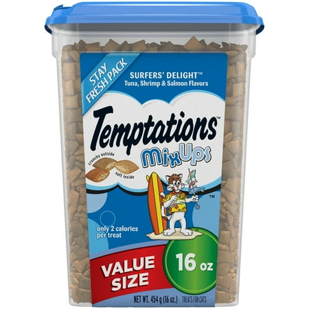 TEMPTATIONS MixUps Treats for Cats SURFER'S DELIGHT Flavor, 16 oz. Tub
