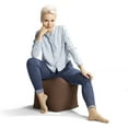thumbnail image 6 of Cube Brava Pouf Ottoman Foot Rest - Brown, Modern Square Bean Bag Chair with Water Repellent Fabric Floor Pouf for Living Room, Bedroom or Patio Foot Rest for Indoor and Outdoor, 6 of 14