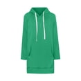 thumbnail image 6 of Women's Casual Winter Warm Fleece Lined Long Hooded Sweatshirt Thick Tunic Pullover Hoodies with Kangaroo Pockets, 6 of 7