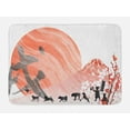 thumbnail image 1 of Chinese Bath Mat, Demonstration of Sun Happy New Year Monkey Dog Bird Inspired Print, Plush Bathroom Decor Mat with Non Slip Backing, 29.5" X 17.5", Dark Grey Dark Salmon, by Ambesonne, 1 of 2