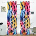 thumbnail image 2 of Leopard Print Colorful Curtains Black Out 72 Inch Length Curtains for Sliding Glass Doors Bedroom Living Room 2 Pack, 2 of 6