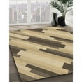 thumbnail image 2 of Ahgly Company Indoor Round Patterned Wood Brown Area Rugs, 7' Round, 2 of 6