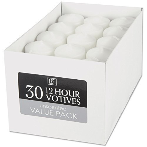 Unscented 12 Hour Votive Candles, 30 Pack