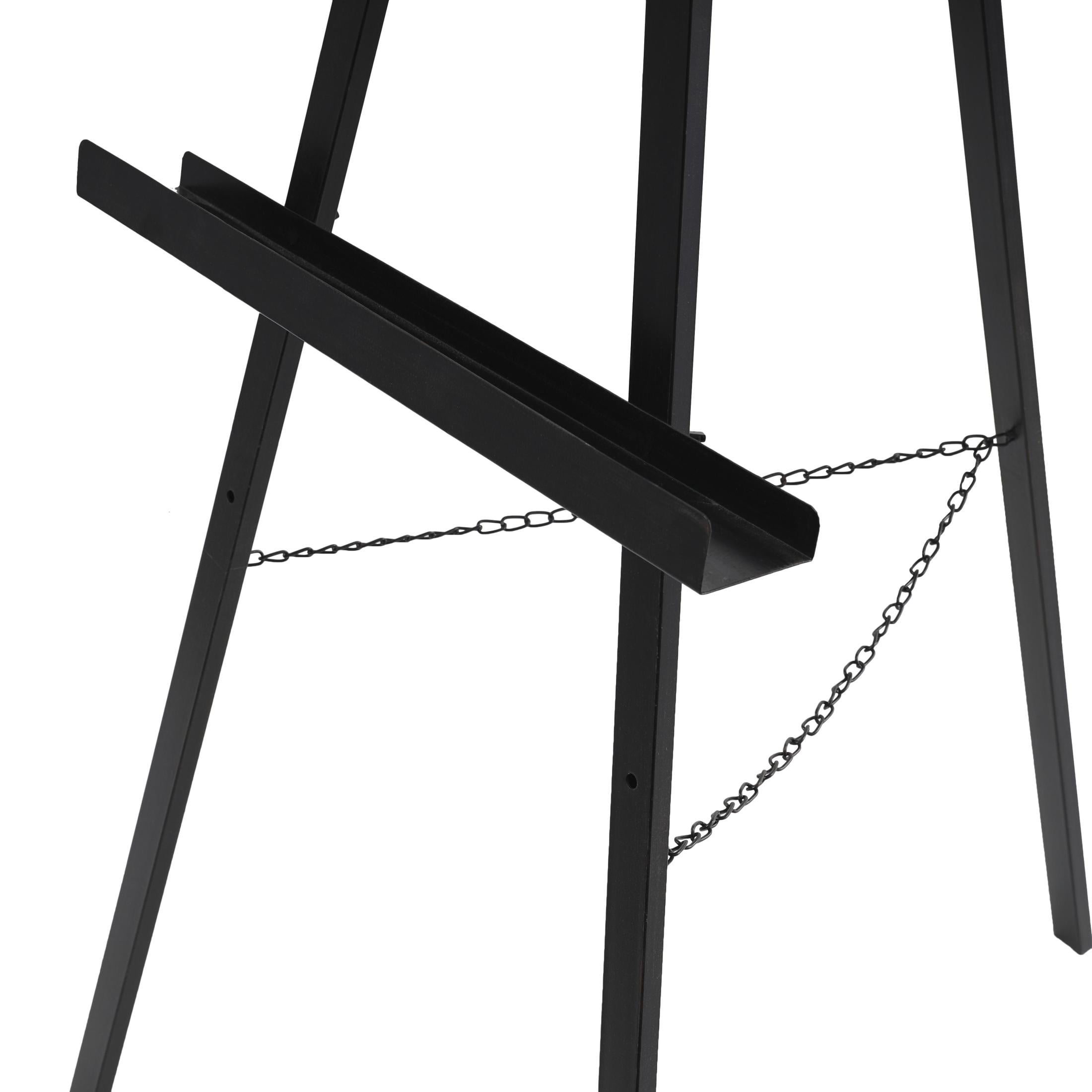 DecMode 18" x 56" Black Metal Tall Adjustable Floor 2 Tier Easel, 1-Piece