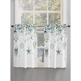 thumbnail image 3 of Teal Eucalyptus Coastal Kitchen Curtains 54 Inches length, Beach Starfish Shells Window Treatment Curtain Drapes, Thermal Insulated Drapes for Basement Hotel RV, 42"x54", 2 Panels, 3 of 7