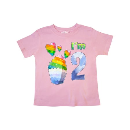 

Inktastic I m 2 Cute Rainbow Unicorn with Stars and Hearts Gift Toddler Boy or Toddler Girl T-Shirt
